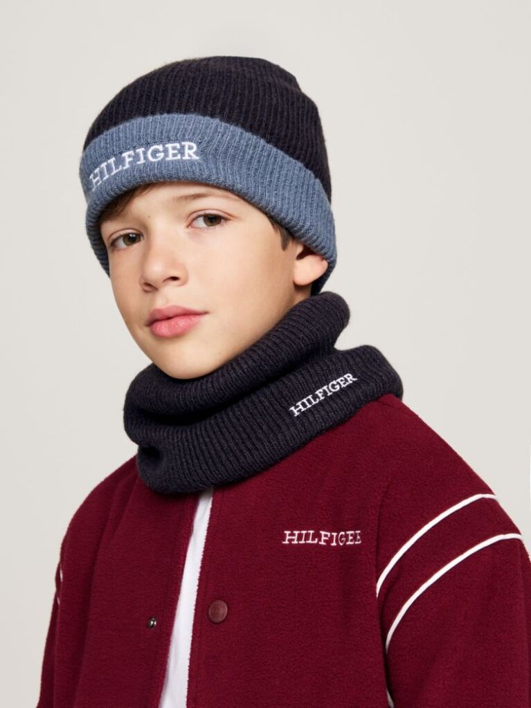 Μπλε Hilfiger Monotype Σετ Σκούφος Και Snood  Παιδί Unisex