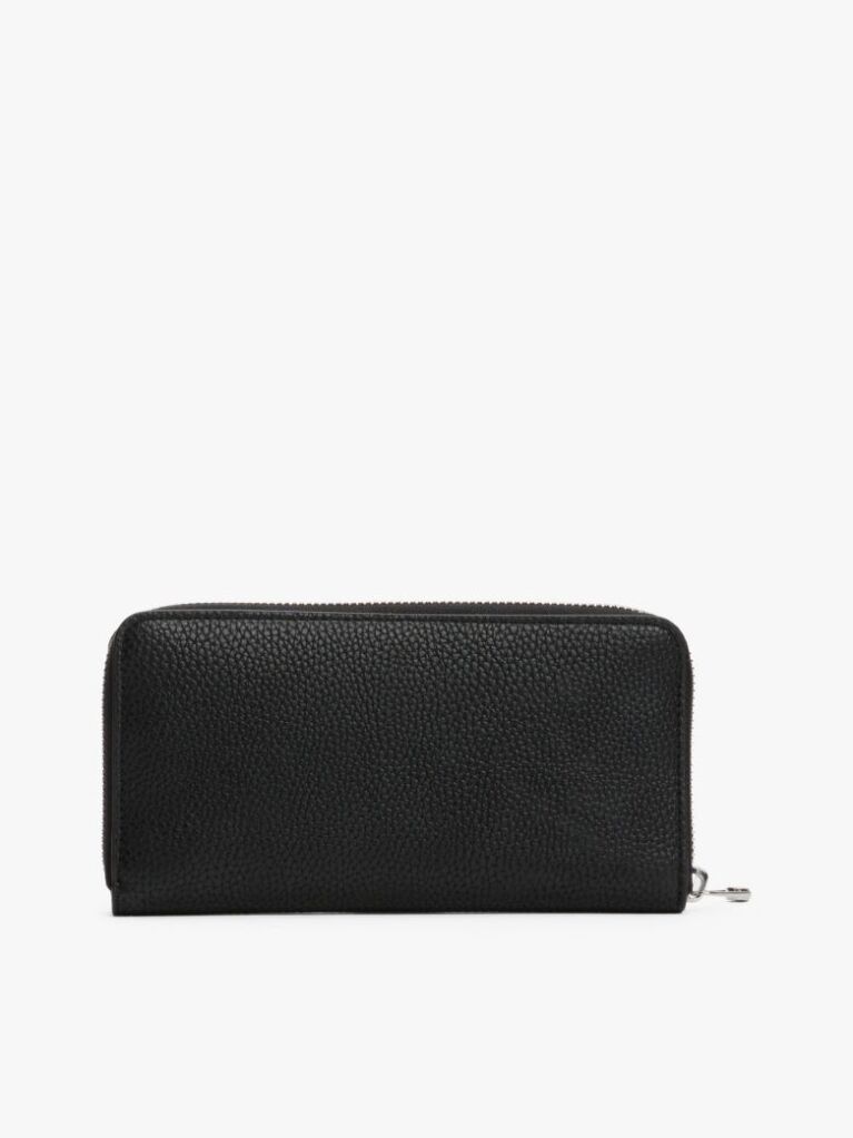 Black Th Emblem Large Zip-Around Wallet  Women