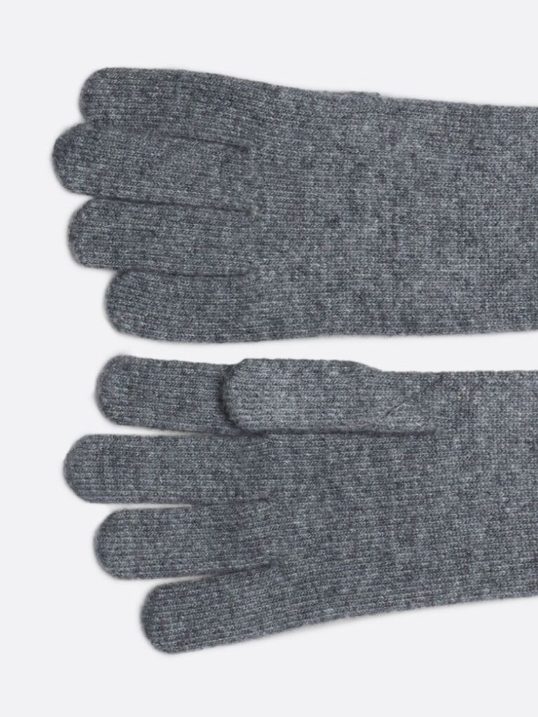 Grey TH Monogram Gloves With Cashmere  Women