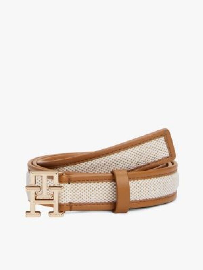 Brown TH Monogram Leather Belt  Women