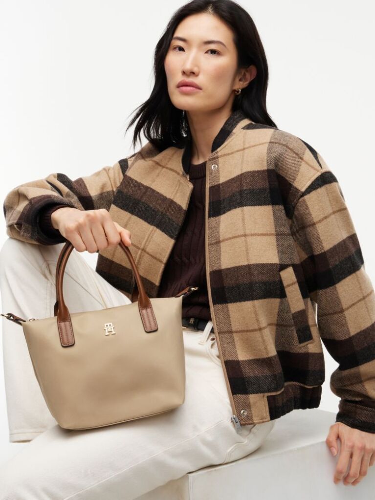 Beige Webbing Crossbody Tote Bag  Women