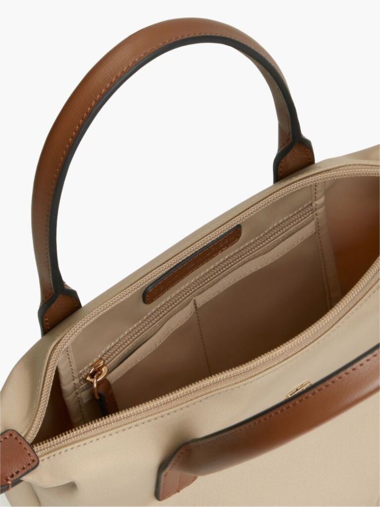 Beige Webbing Crossbody Tote Bag  Women