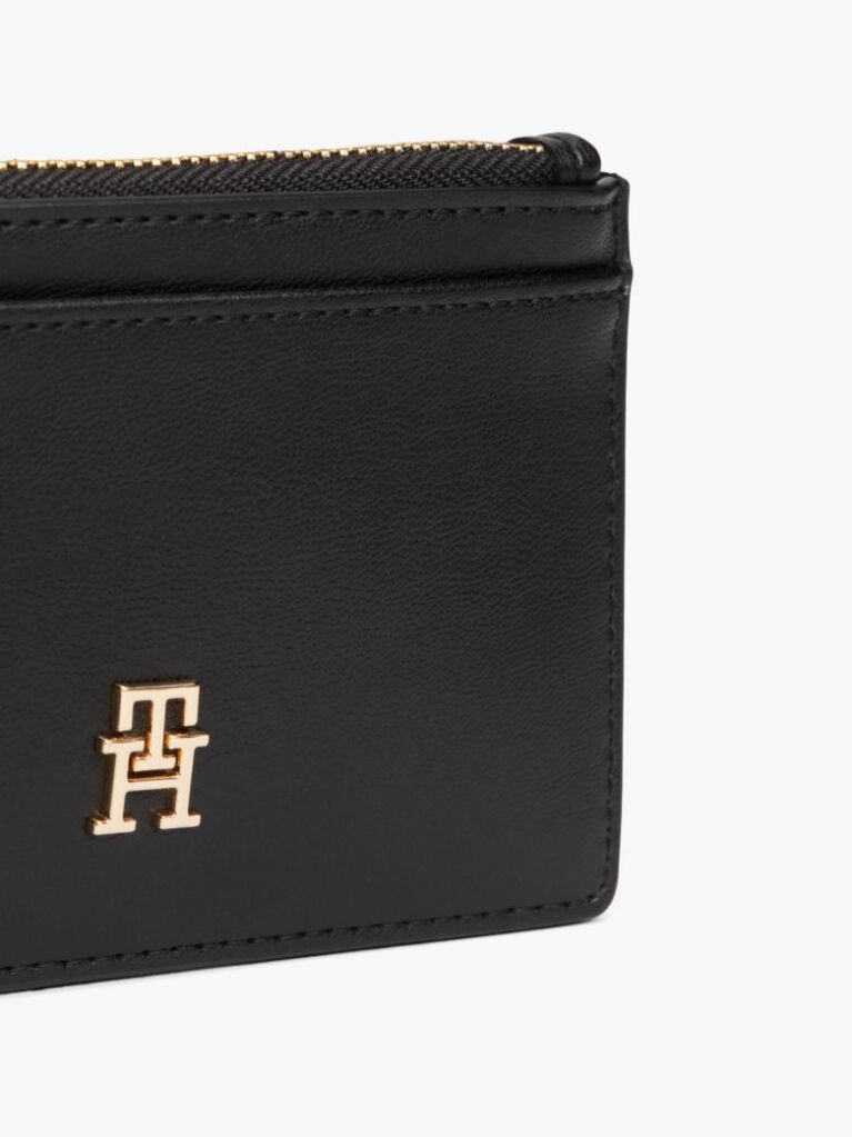 Black Hilfiger Icon Zip Credit Card Holder  Women