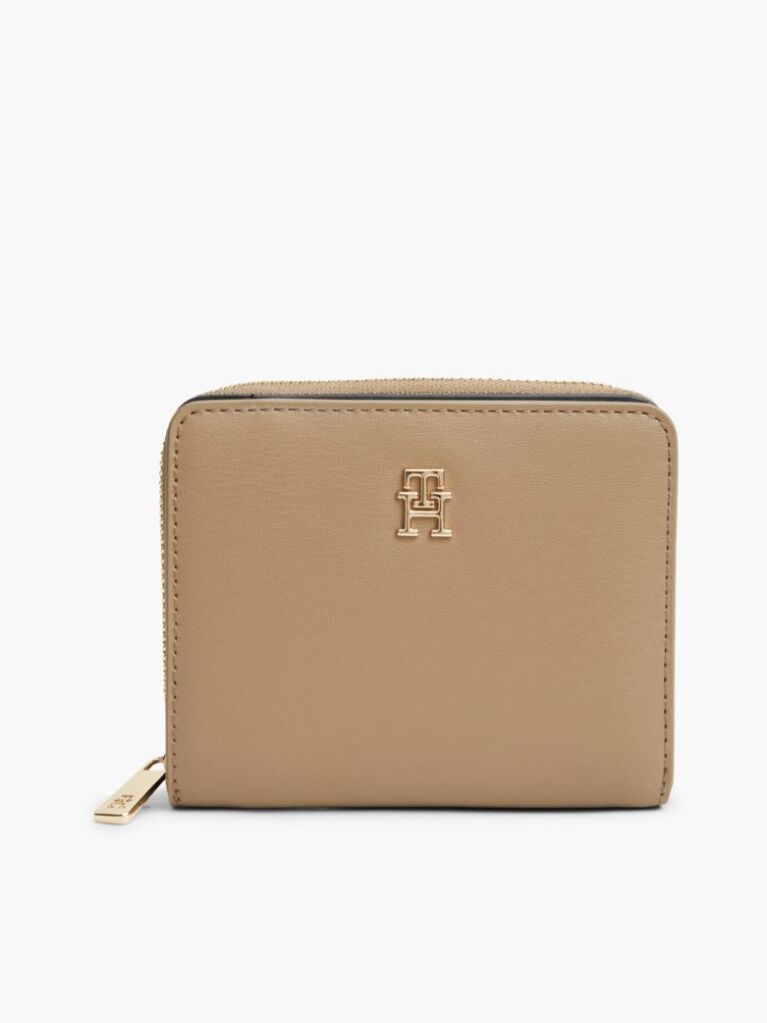 Beige TH Monogram Zip-Around Flap Wallet  Women