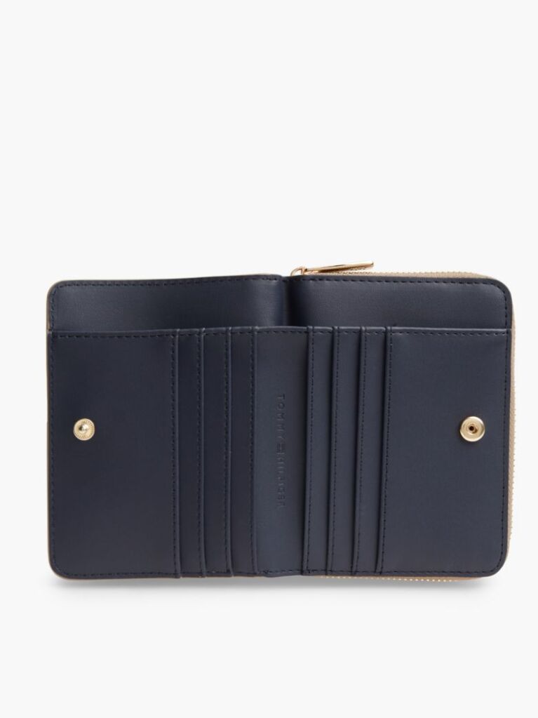 Beige TH Monogram Zip-Around Flap Wallet  Women
