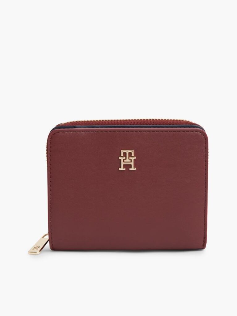 Red TH Monogram Zip-Around Flap Wallet  Women