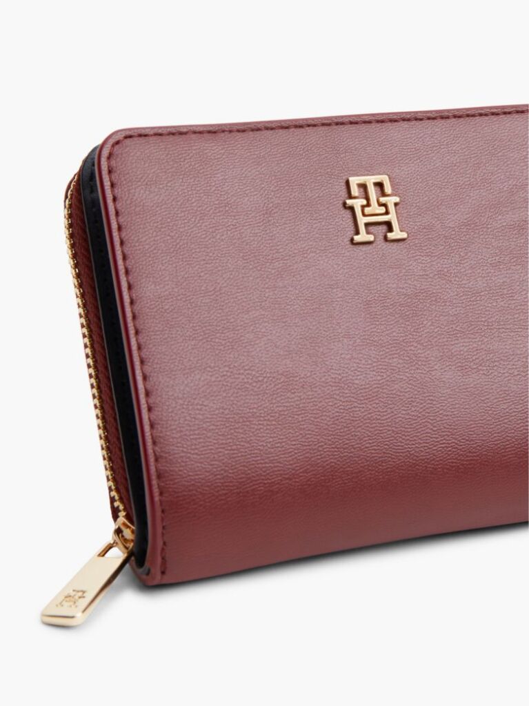 Red TH Monogram Zip-Around Flap Wallet  Women