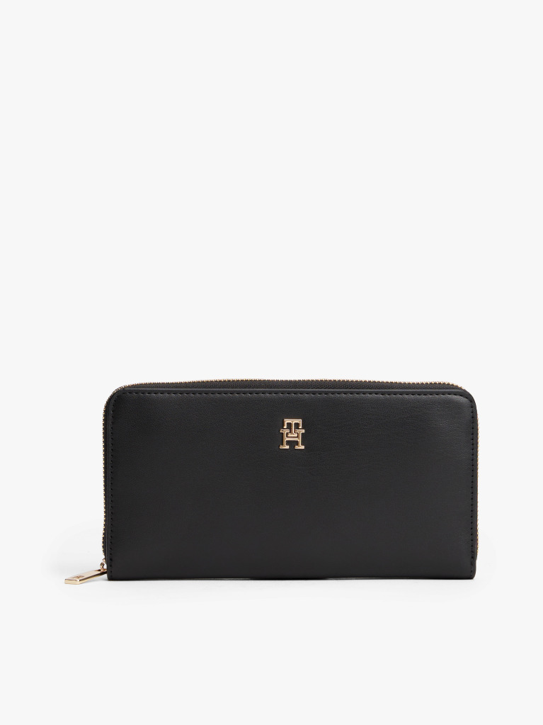 Black TH Monogram Zip-Around Wallet  Women