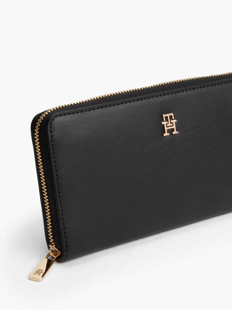 Black TH Monogram Zip-Around Wallet  Women