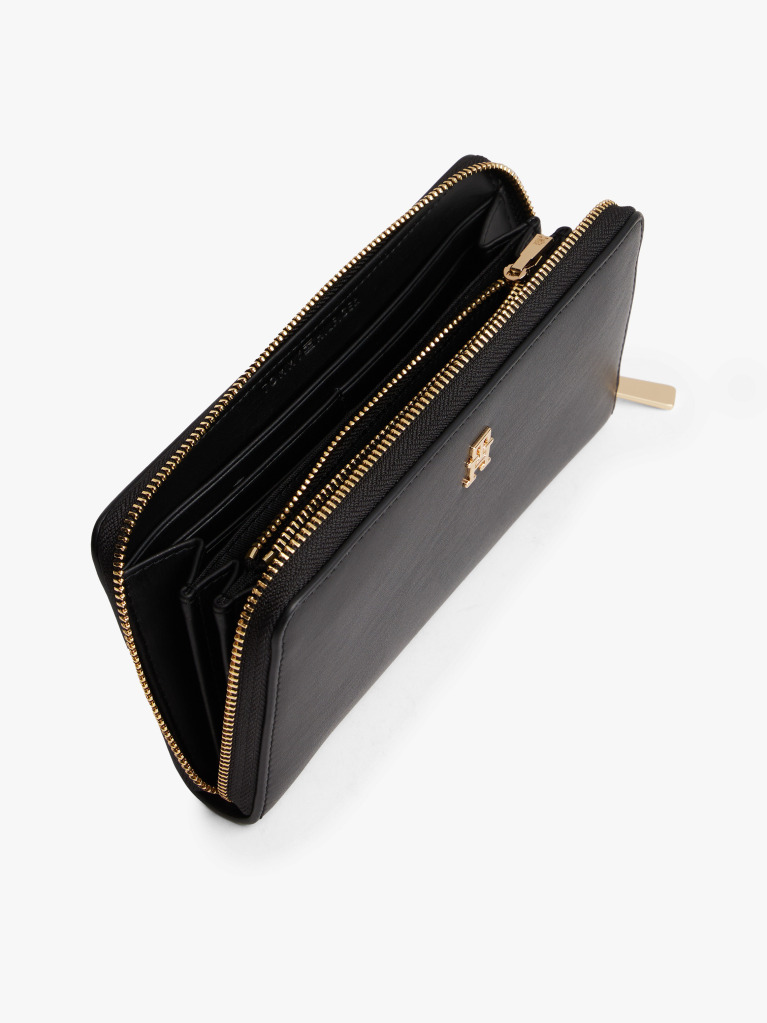 Black TH Monogram Zip-Around Wallet  Women