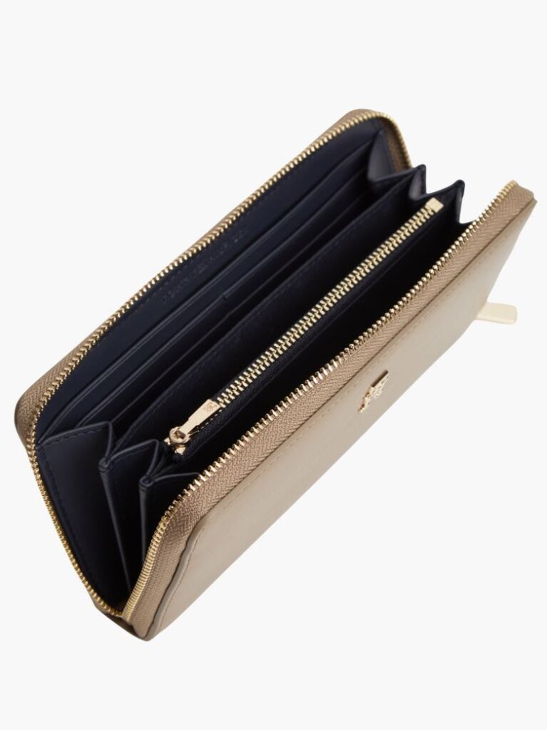 Beige TH Monogram Zip-Around Wallet  Women