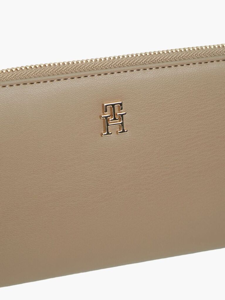 Beige TH Monogram Zip-Around Wallet  Women