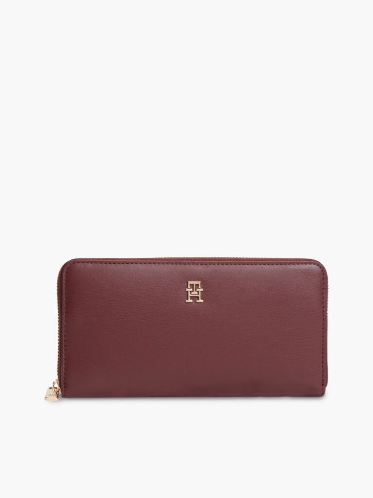 Red TH Monogram Zip-Around Wallet  Women
