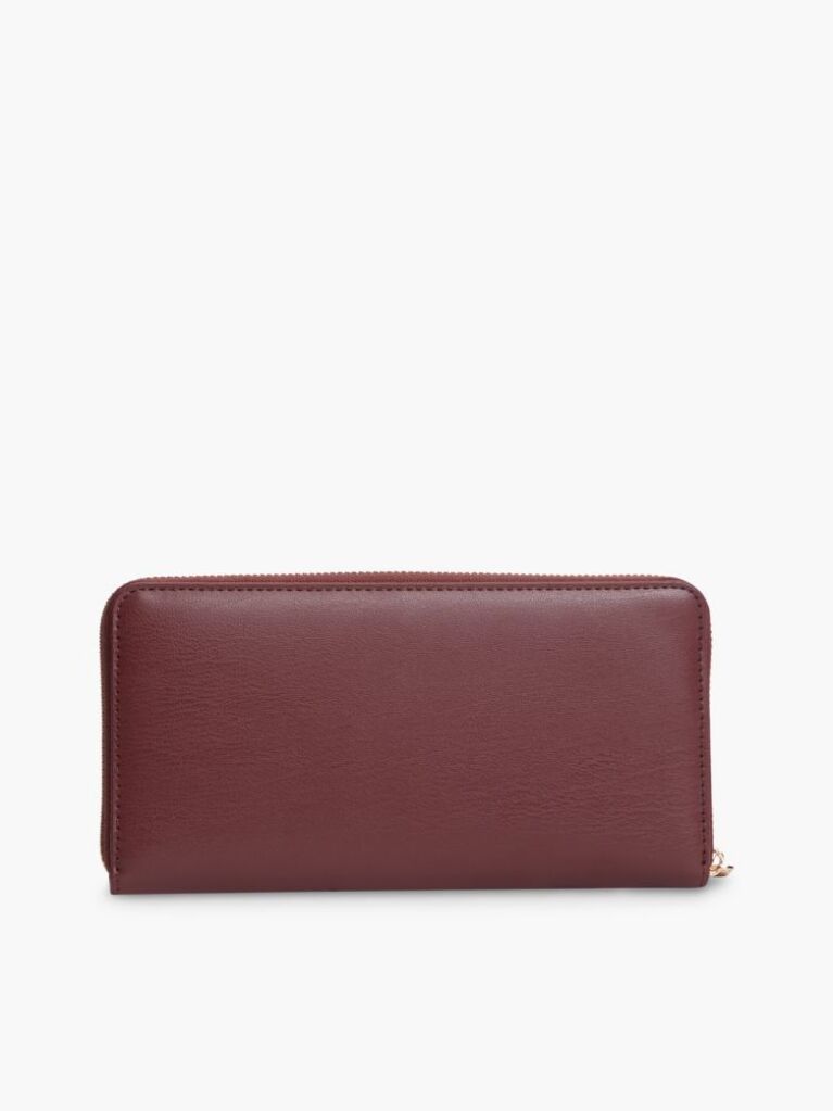 Red TH Monogram Zip-Around Wallet  Women