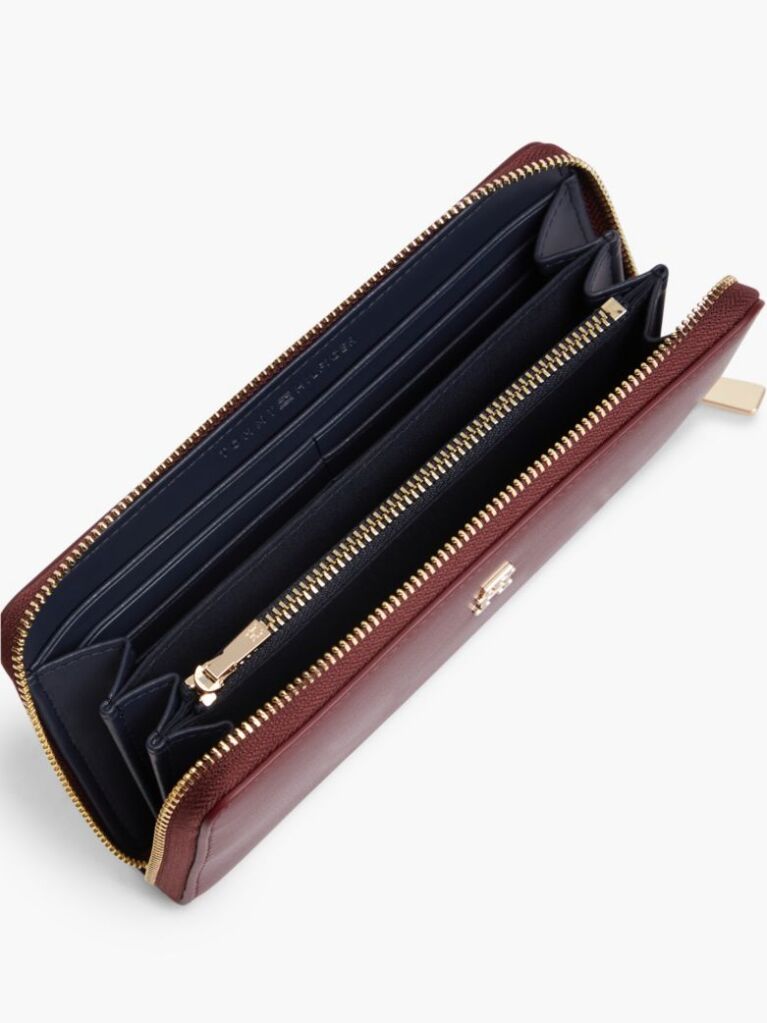 Red TH Monogram Zip-Around Wallet  Women