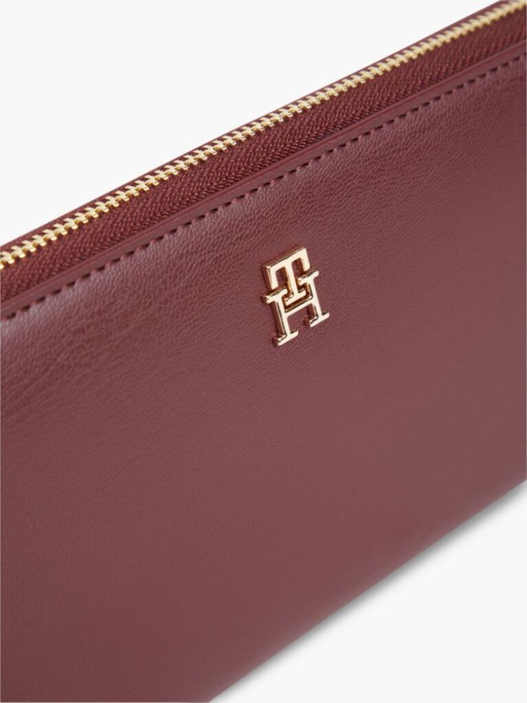 Red TH Monogram Zip-Around Wallet  Women