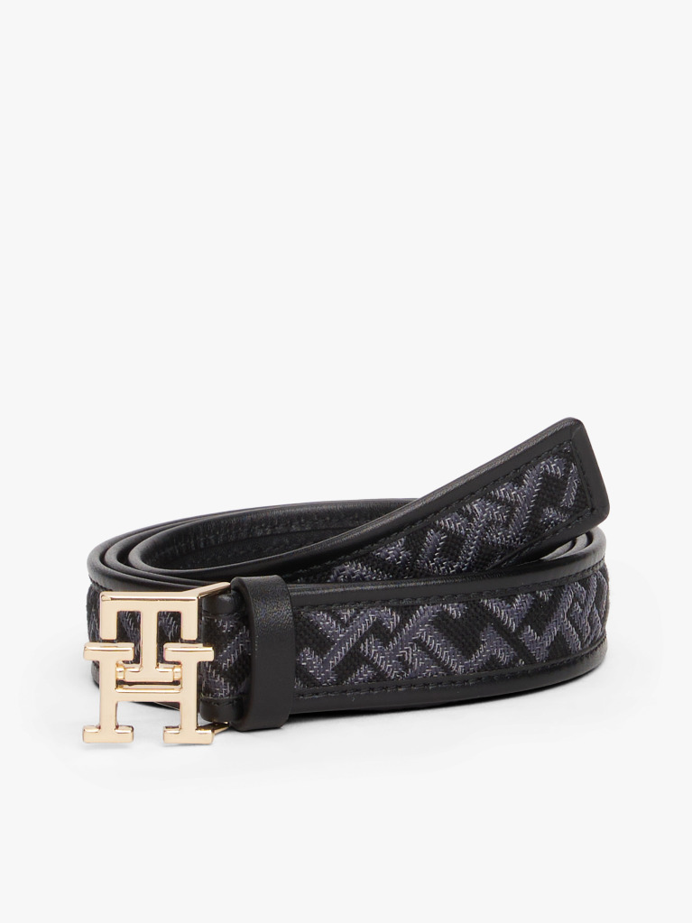 Μαύρο Modern TH Monogram Ζώνη Από Ζακάρ  Γυναίκες
