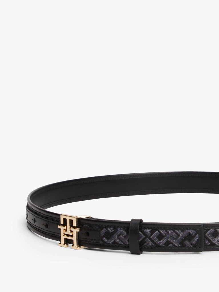 Μαύρο Modern TH Monogram Ζώνη Από Ζακάρ  Γυναίκες