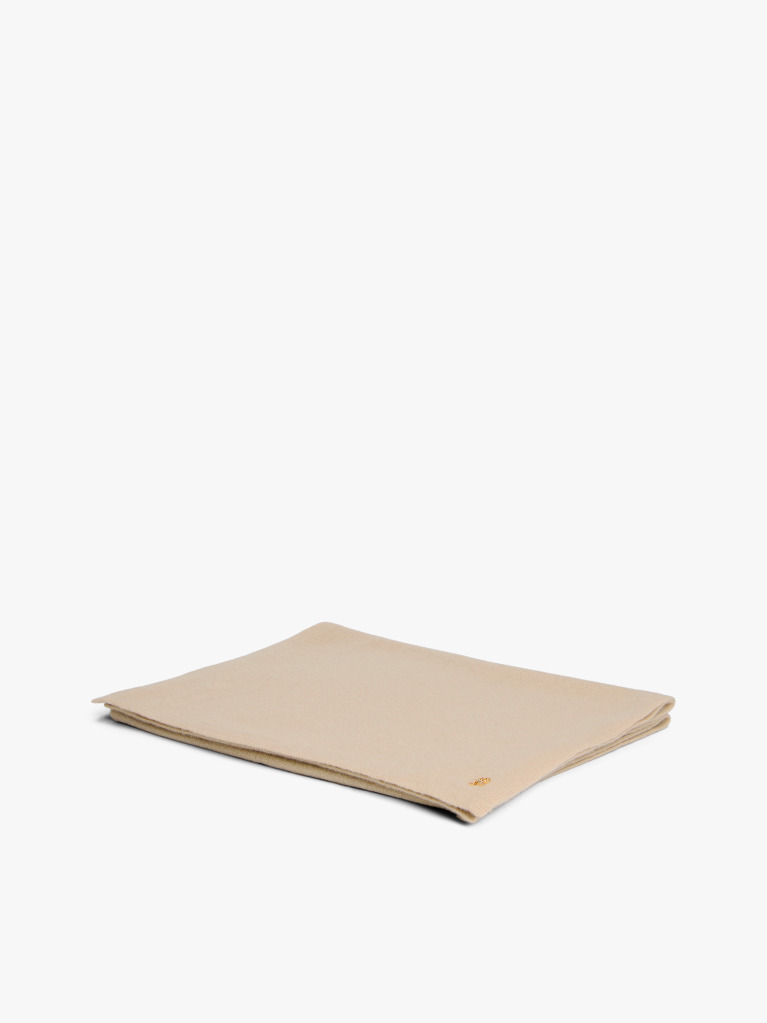 Beige Pure Cashmere TH Monogram Plaque Scarf  Women