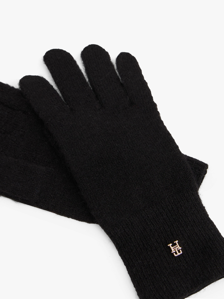 Black Chic TH Monogram Plaque Gloves  Women