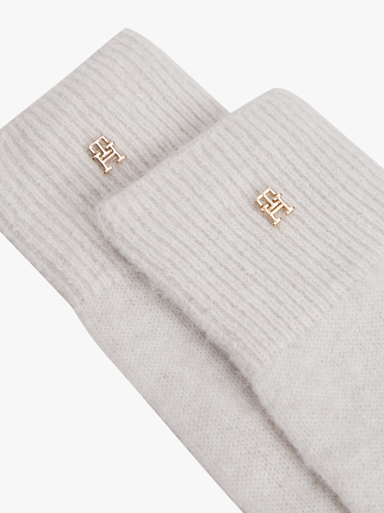 Grey Chic TH Monogram Plaque Gloves  Women