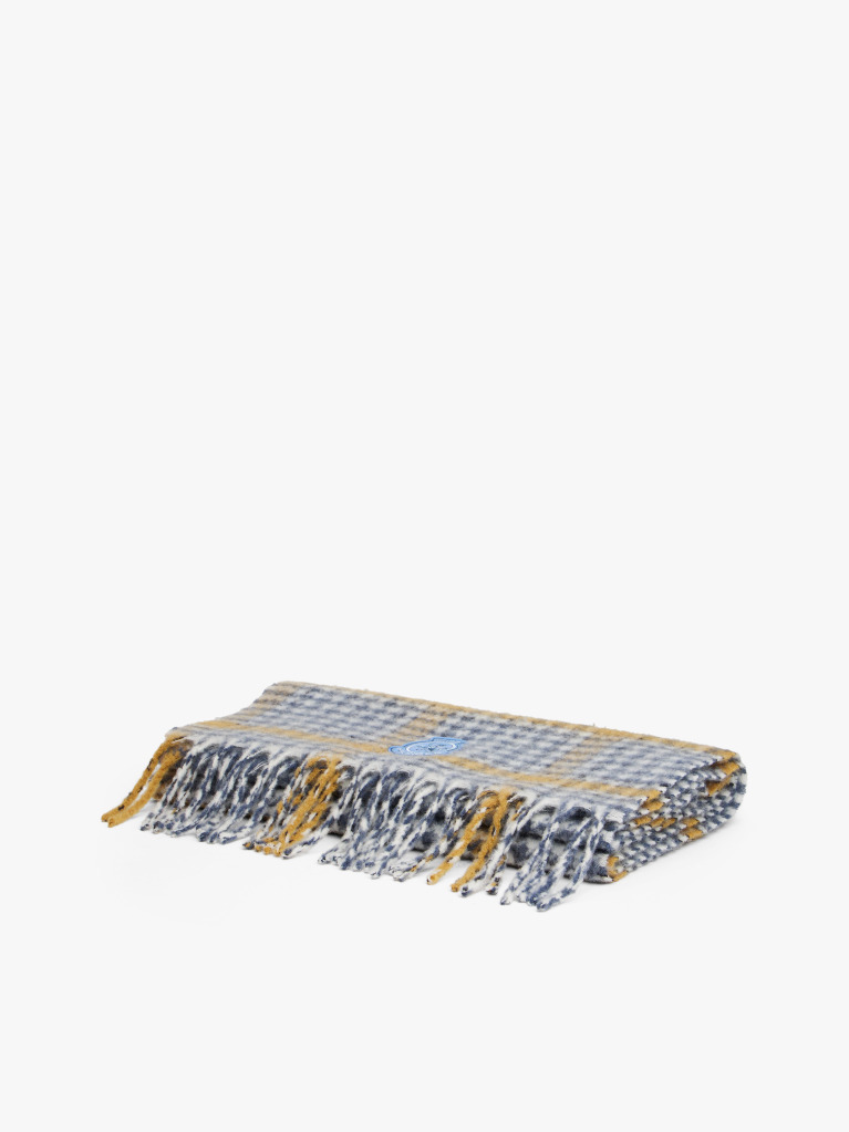Multi TH Crest Houndstooth Wool Blend Fluffy Scarf  Women