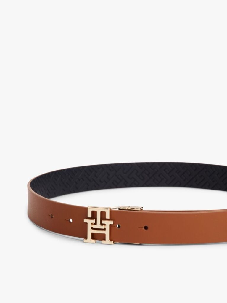 Multi TH Monogram Reversible Leather Belt  Women