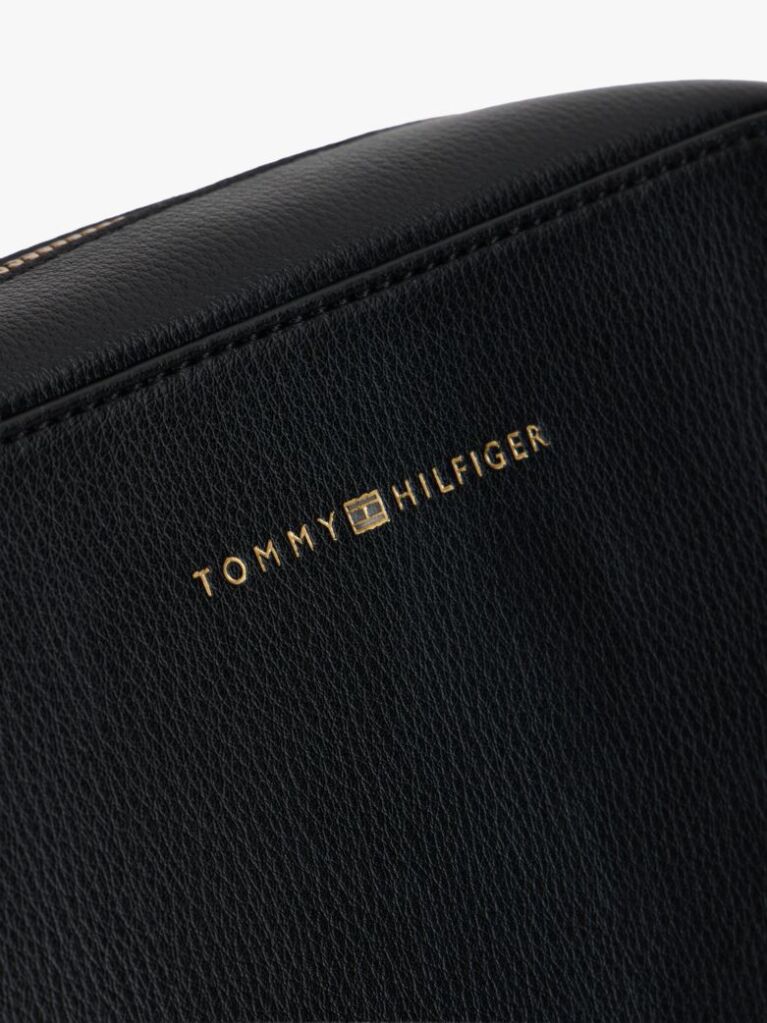 Black Metallic Logo Crossbody Camera Bag  Women
