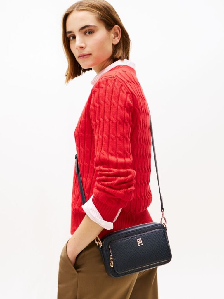 Blue Hilfiger Icon Embossed TH Monogram Camera Bag  Women