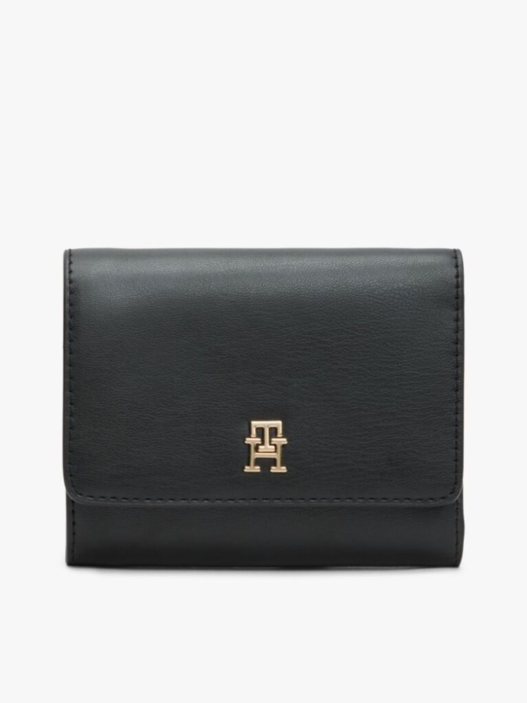 Μαύρο Hilfiger Icon Tρίπτυχο Πορτοφόλι Με Μονόγραμμα TH  Γυναίκες