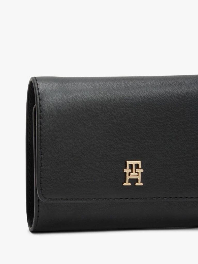 Μαύρο Hilfiger Icon Tρίπτυχο Πορτοφόλι Με Μονόγραμμα TH  Γυναίκες