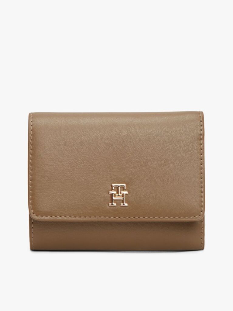 Καφέ Hilfiger Icon Tρίπτυχο Πορτοφόλι Με Μονόγραμμα TH  Γυναίκες