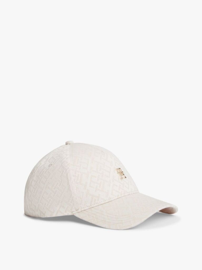 Beige TH Monogram Jacquard Baseball Cap  Women