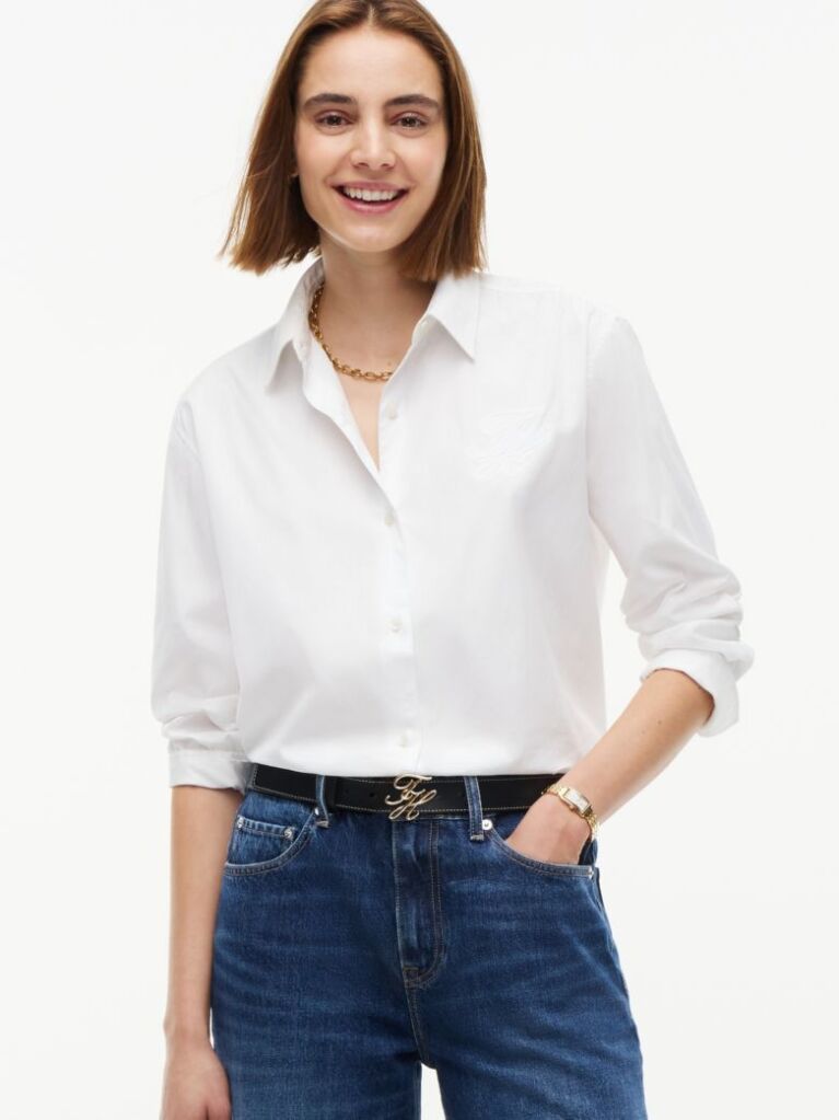 Black Logo Plaque Buckle Leather Belt  Women