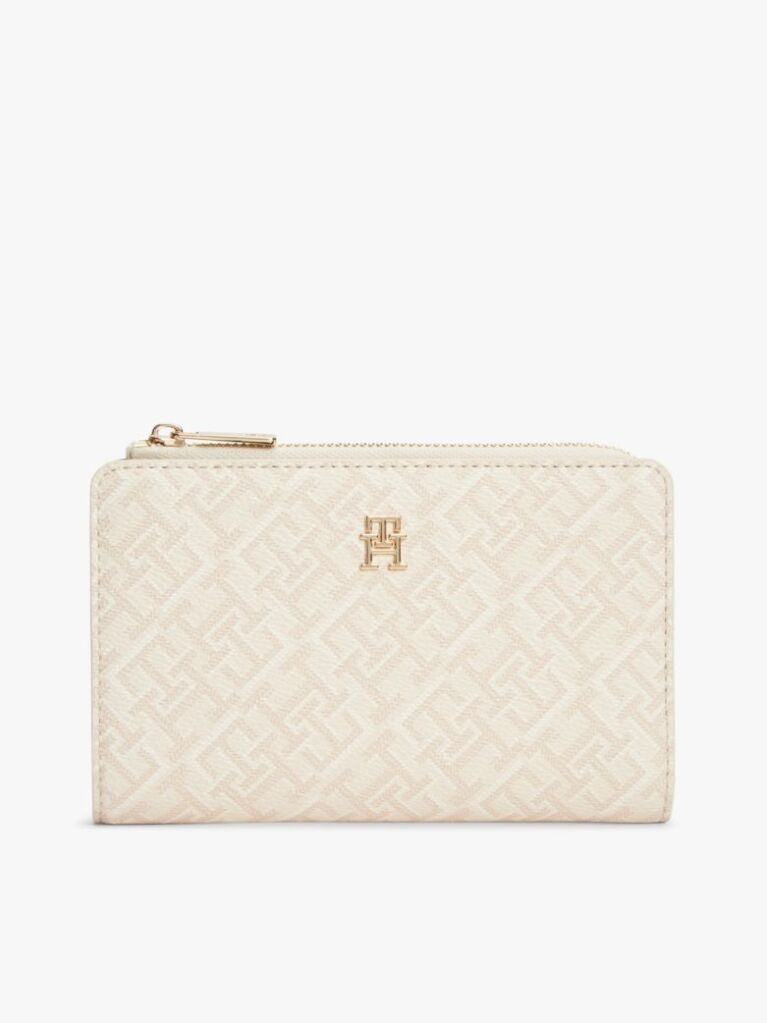 Μπεζ Δίπτυχο Πορτοφόλι Με Hilfiger TH Σχέδιο  Γυναίκες