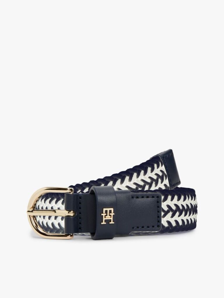 Multi Essential TH Monogram Braided Elastic Belt  Women