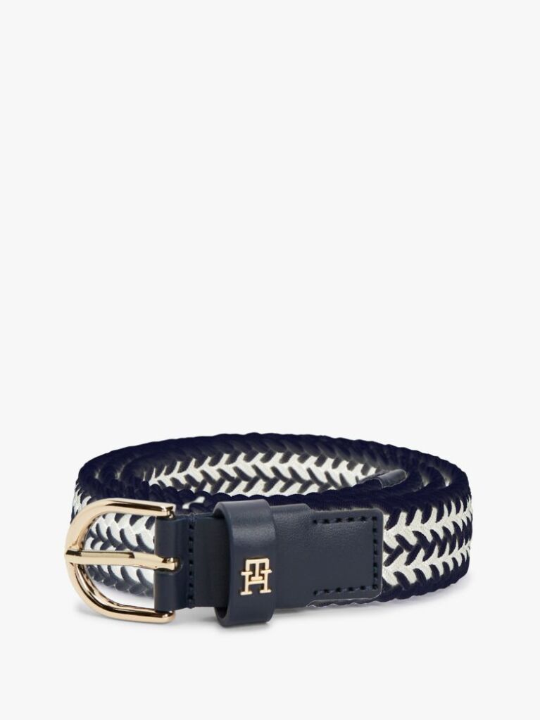 Multi Essential TH Monogram Braided Elastic Belt  Women