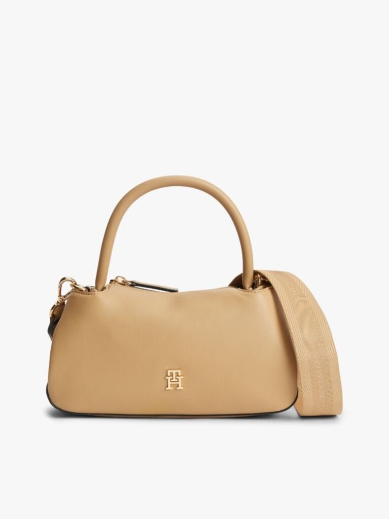 Beige TH Monogram Repeat Logo Satchel  Women