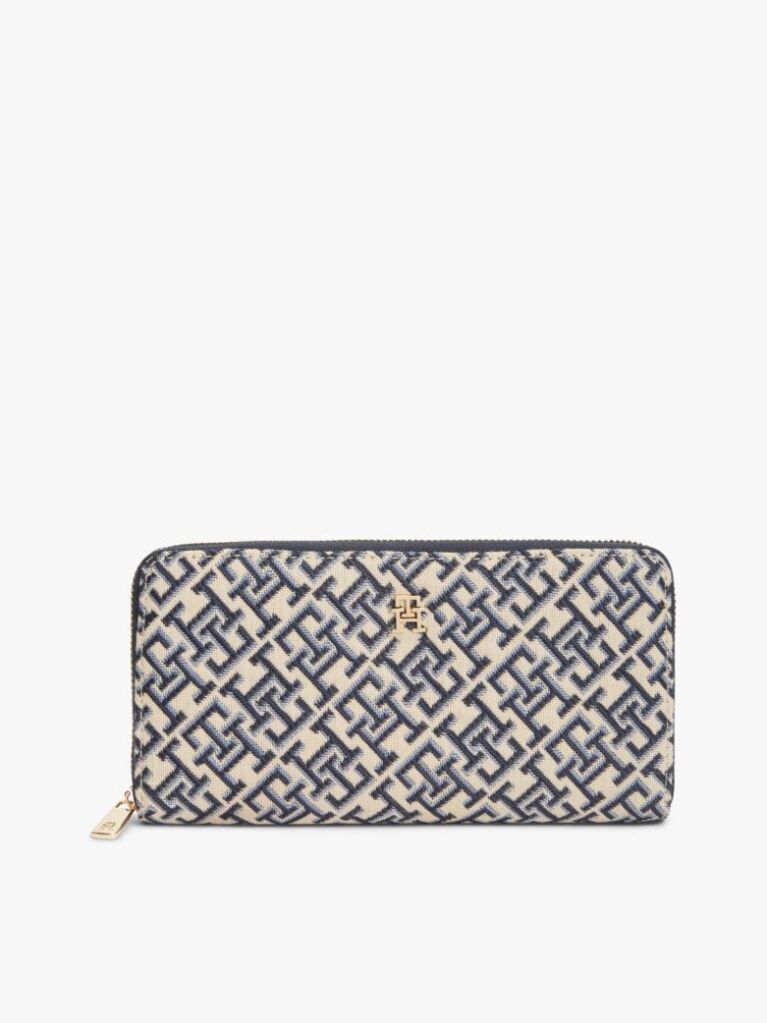 Multi Hilfiger Icon Jacquard Zip Around Wallet  Women