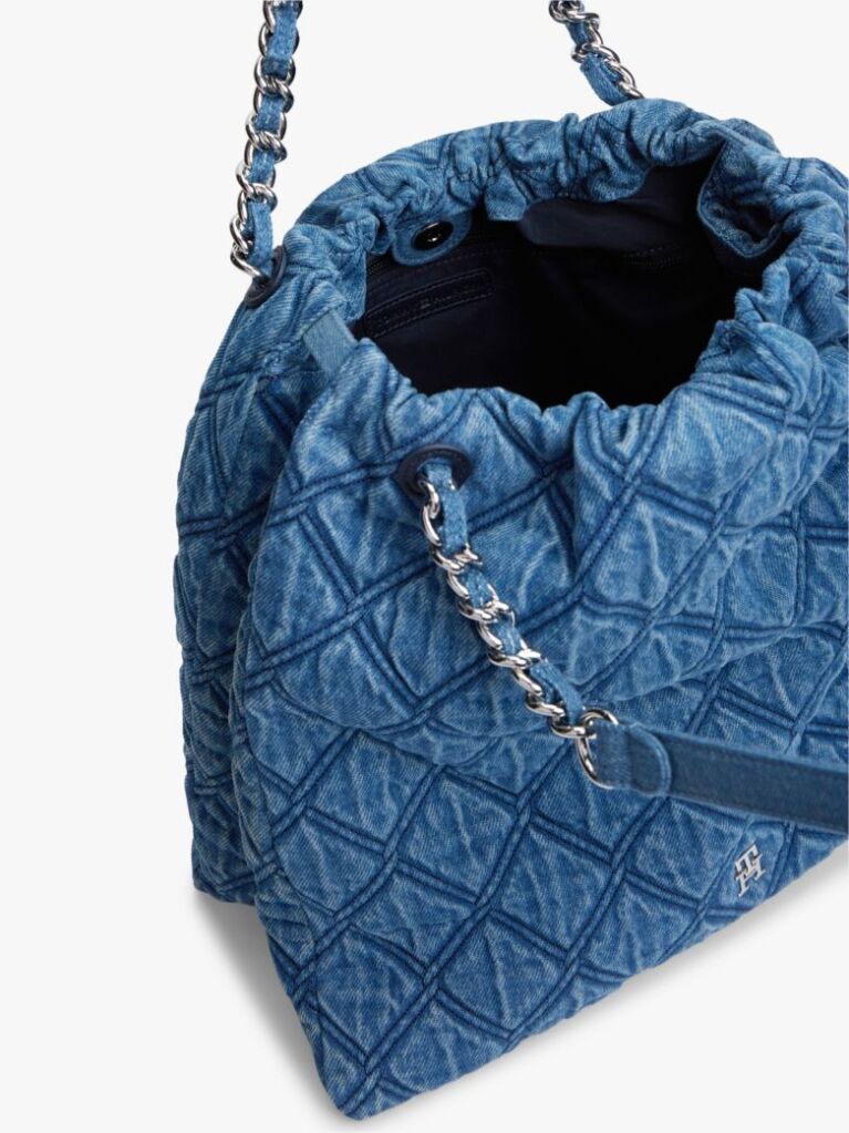 Denim TH Monogram Quilted Denim Tote Bag  Women
