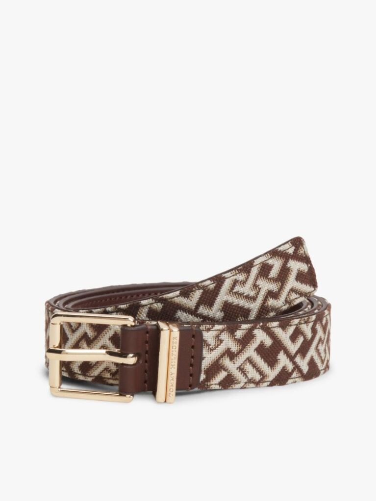 Multi Jacquard Double Keeper Square Buckle Belt  Women