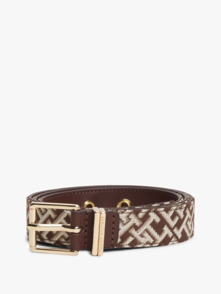 Multi Jacquard Double Keeper Square Buckle Belt  Women