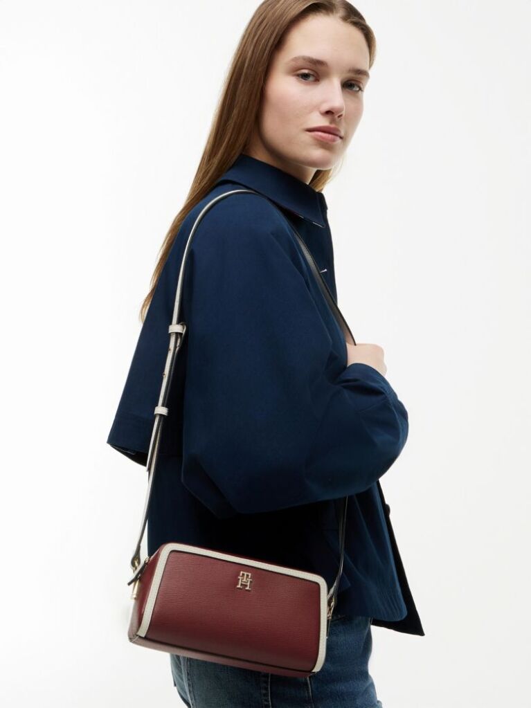Red Colour-Blocked TH Monogram Crossbody Camera Bag  Women