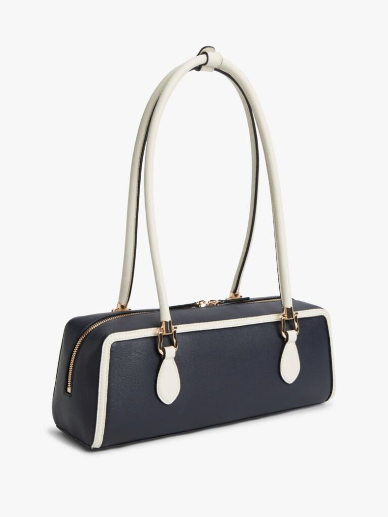 Blue Colour-Blocked Rectangular Shoulder Bag  Women