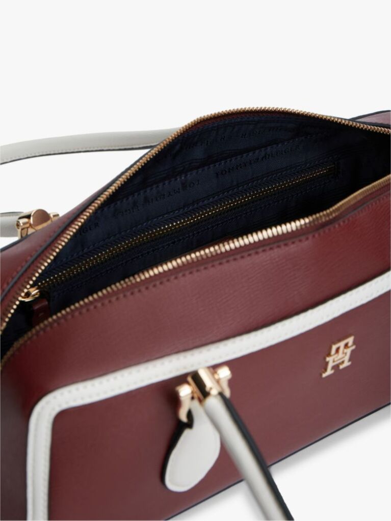 Red Colour-Blocked Rectangular Shoulder Bag  Women