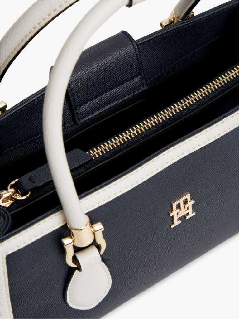 Blue TH Monogram Colour-Blocked Satchel  Women