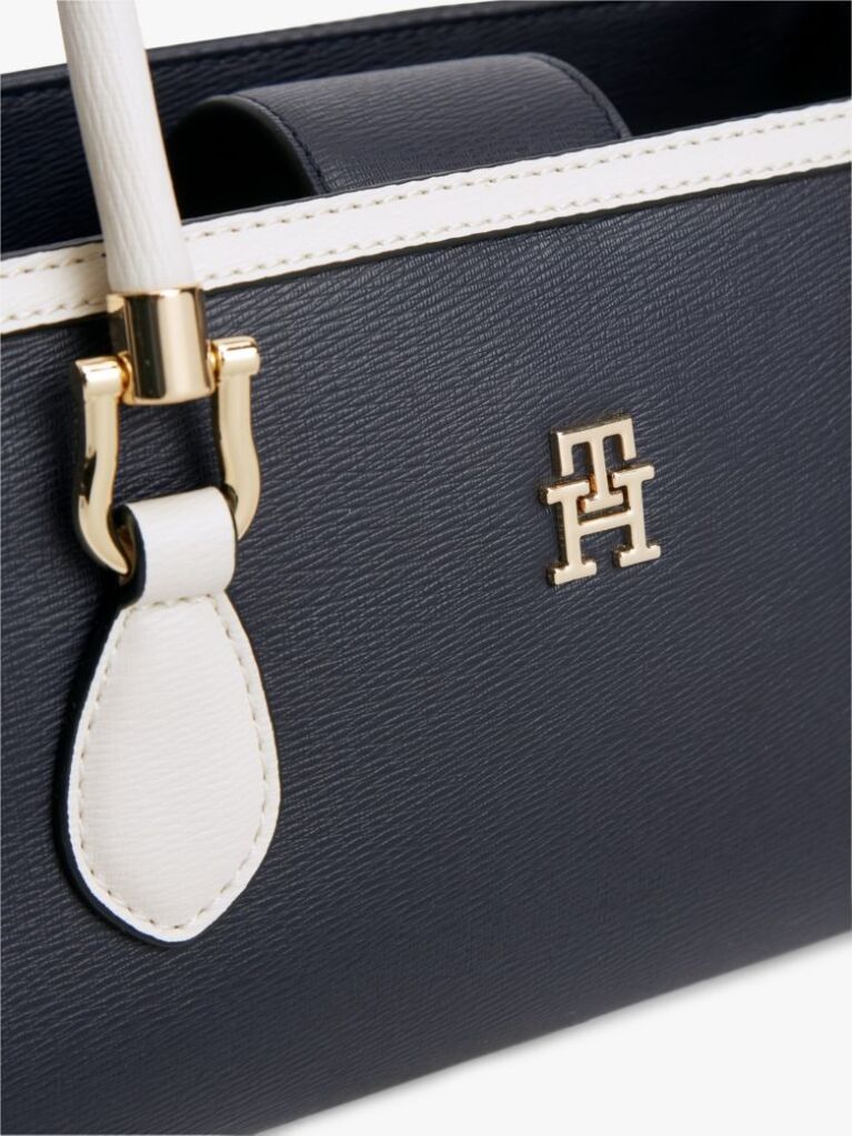 Blue TH Monogram Colour-Blocked Satchel  Women