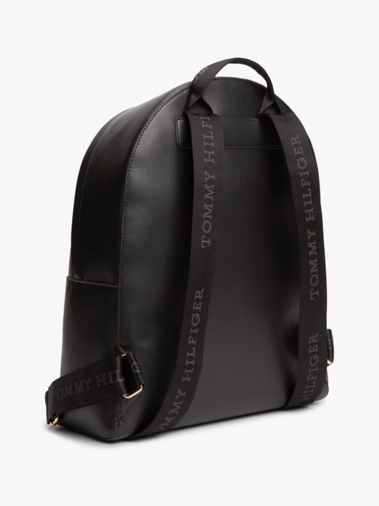 Black Logo Shoulder Strap Dome Backpack  Women