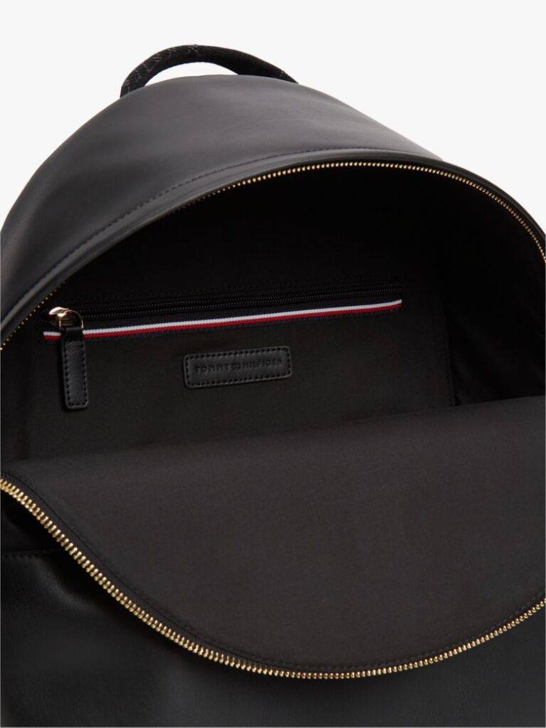 Black Logo Shoulder Strap Dome Backpack  Women