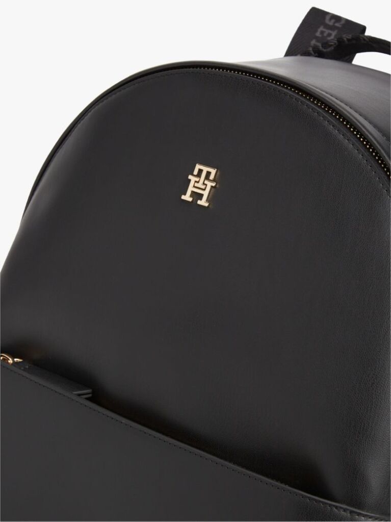 Black Logo Shoulder Strap Dome Backpack  Women